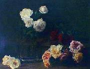 Henri Fantin-Latour Rosas blancas oil